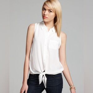 EQUIPMENT | Mina Tie Front Blouse Sz S